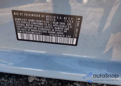 2025 Volkswagen Jetta 1.5T Se from USA, damaged, VIN 3VW7X7BU6SM035691